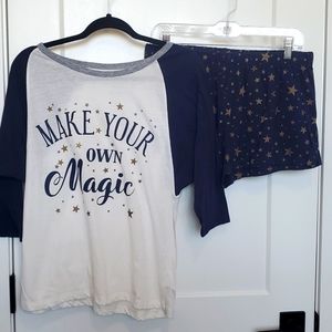 Nite GEAR "Make your Own Magic Pajama short set, blue/white sz S.